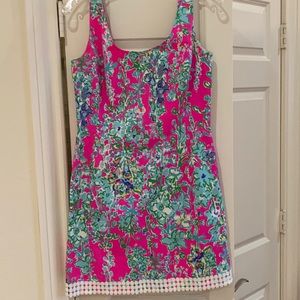 Lilly Pulitzer pink floral shift dress, size 2